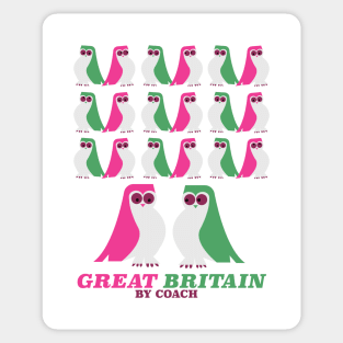 Great Britain, "by Coach" ,Owl, travel poster Sticker